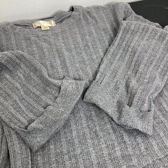 Heather Gray Band of Gypsies Westminster Lightweight Asymmetrical Hem Sweater S - Picture 3 of 12